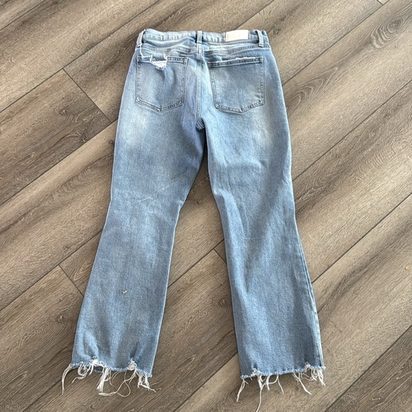 Pistola Lennon High Rise Crop Straight Leg Distressed Jeans Light Wash Size 30 - Picture 5 of 5
